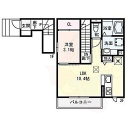 セジュール 1LDKの間取図画像