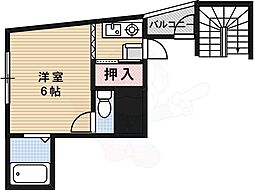 近江ビル 1Kの間取図画像