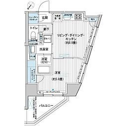 ヒューリックレジデンス駒込 1LDKの間取図画像