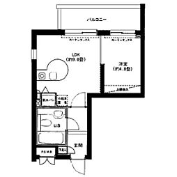 ラナイコート1596 1LDKの間取図画像