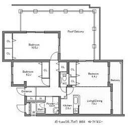 シャルマン玉川 3LDKの間取図画像