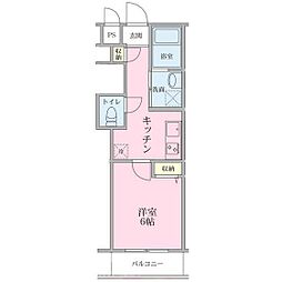 ラビアンローズ 1Kの間取図画像