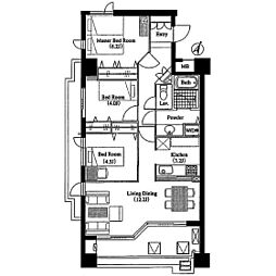 LANAIガーデンシンユリイースト 3LDKの間取図画像