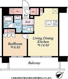 パレステージ片瀬江ノ島 1LDKの間取り