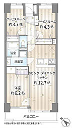 シーサイド片瀬江ノ島 1LDKの間取図画像