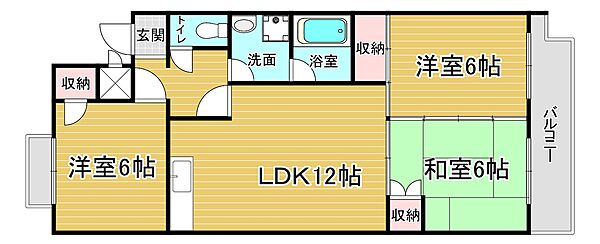 京都府京都市西京区牛ケ瀬奥ノ防町(賃貸マンション3LDK・3階・64.35㎡)の写真 その2