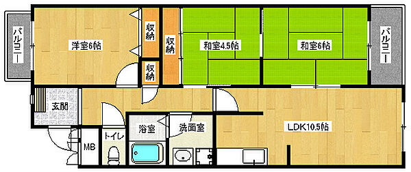 京都府京都市西京区山田北山田町(賃貸マンション3LDK・3階・66.17㎡)の写真 その2