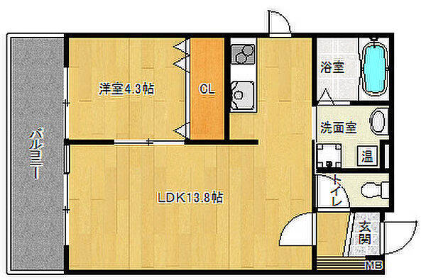 滋賀県大津市和邇中浜(賃貸マンション1LDK・2階・44.78㎡)の写真 その2