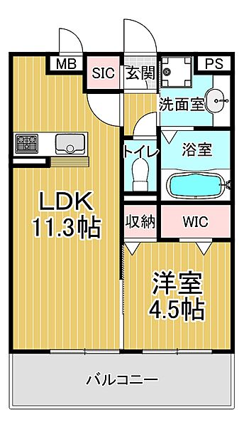 京都府宇治市木幡正中(賃貸アパート1LDK・1階・40.07㎡)の写真 その2