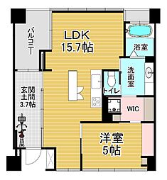 JR東海道・山陽本線 西大路駅 徒歩13分の賃貸マンション 4階1LDKの間取り