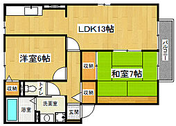 京阪石山坂本線 南滋賀駅 徒歩7分の賃貸アパート 2階2LDKの間取り