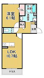 京都地下鉄東西線 東野駅 徒歩20分の賃貸アパート 3階1LDKの間取り