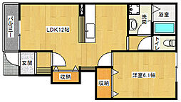 京阪石山坂本線 石場駅 徒歩11分の賃貸アパート 2階2DKの間取り