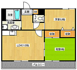 「ヴェルドミール」 2階2LDKの間取り