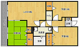 近鉄京都線 大久保駅 徒歩17分の賃貸マンション 3階3LDKの間取り
