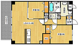 京都地下鉄東西線 蹴上駅 徒歩11分の賃貸マンション 2階2LDKの間取り