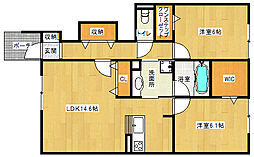 JR東海道・山陽本線 瀬田駅 徒歩19分の賃貸アパート 1階2LDKの間取り