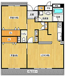 ダイナソアール 2LDKの間取図画像