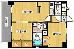 エステムプラザ京都聚楽第雅邸 2DKの間取図画像