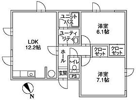 和楽二 202 ｜ 北海道小樽市新光4丁目（賃貸アパート2LDK・1階・54.38㎡） その2