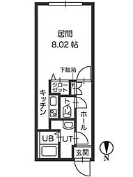 ル・ノール平岸通 1Kの間取図画像