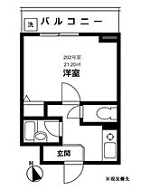 ルート大倉山マンションA 202 ｜ 神奈川県横浜市港北区大曽根台（賃貸マンション1K・2階・21.20㎡） その2