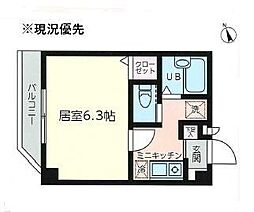 ディアコート綱島 1階1Kの間取り