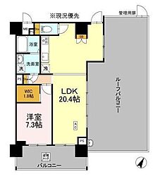 リーラ横浜川和町 1LDKの間取図画像