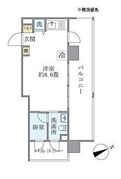 カーサヴェデュータ ワンルームの間取図画像