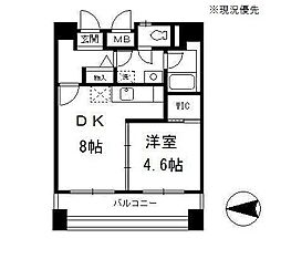 ハックベリーG 1DKの間取図画像