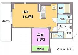 サンビューノ仲町台 1LDKの間取図画像