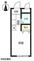 グリーンハイツエドヤ ワンルームの間取図画像