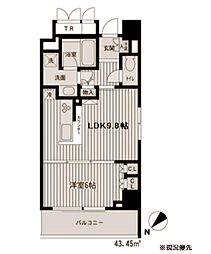 HF新横浜レジデンス 1LDKの間取図画像