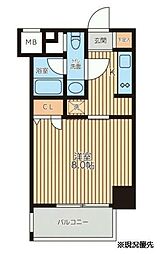 レジディア新横浜 1Kの間取図画像