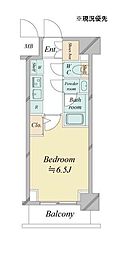 ドゥーエ新横浜 1Kの間取図画像