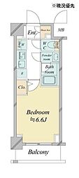 ドゥーエ新横浜 1Kの間取図画像