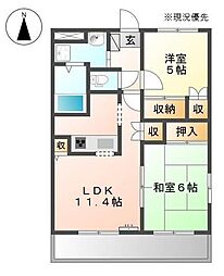 チェリーヒルズ新横浜北 2LDKの間取図画像