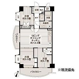 ビューハイツ高山 3LDKの間取図画像