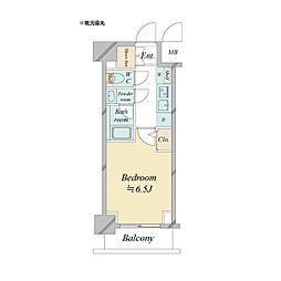 ドゥーエ新横浜 1Kの間取図画像