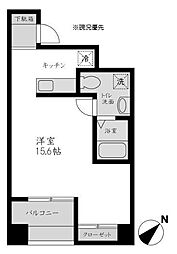JMF-Residence新横浜 ワンルームの間取図画像