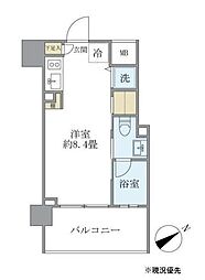 カーサヴェデュータ ワンルームの間取図画像