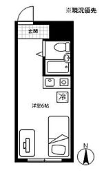 リバー綱島 ワンルームの間取図画像