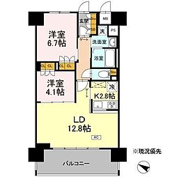 リーラ横浜川和町 2LDKの間取図画像
