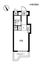 スカイコート綱島2 ワンルームの間取図画像