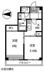 グレイスハイム 2Kの間取図画像