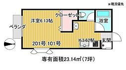 ガーデンハイム 1Kの間取図画像