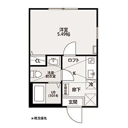 Venus Lagoon三枚町 1Kの間取図画像