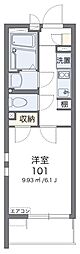 クレイノ立川ピュアコート 1Kの間取図画像