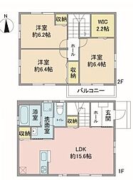 多摩都市モノレール 上北台駅 徒歩9分の賃貸一戸建て 3LDKの間取り
