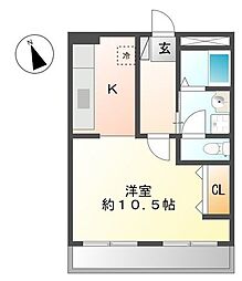 JR八高線 箱根ケ崎駅 バス6分 新道下車 徒歩5分の賃貸アパート 1階1Kの間取り